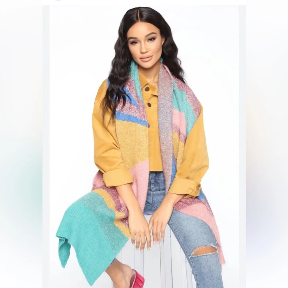 Colorful Striped Women's Scarf